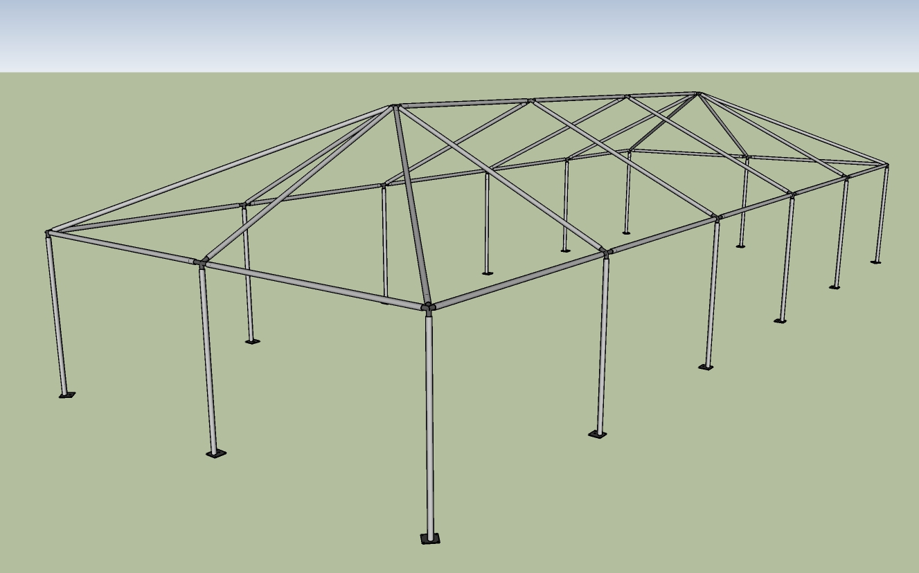 20x50 frame tent End View